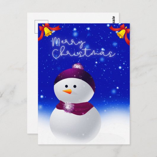 Niedlich Snowman Weihnachtsfeiertag Postkarte (Vorne/Hinten)