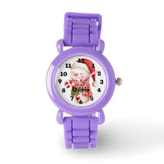 Niedlich Snowman Weihnachtskids Armbanduhr