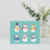 Niedlich Snowman WeihnachtsWeihnachtskarte Postkarte (Stehend Vorderseite)