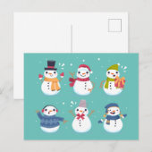 Niedlich Snowman WeihnachtsWeihnachtskarte Postkarte (Vorne/Hinten)