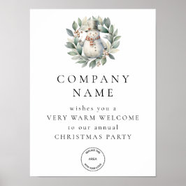 Niedlich Snowman Welcome Company Weihnachts-Party- Poster