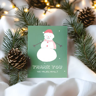Niedlich Snowman Whimsisches Weihnachtsdesign Dankeskarte