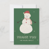Niedlich Snowman | Whimsisches Weihnachtsdesign Dankeskarte (Vorderseite)