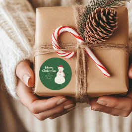 Niedlich Snowman | Whimsisches Weihnachtsdesign Runder Aufkleber