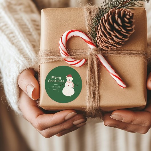 Niedlich Snowman | Whimsisches Weihnachtsdesign Runder Aufkleber