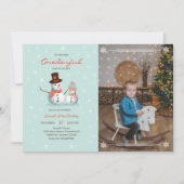 Niedlich Snowman Winter Onederland Foto Geburtstag Einladung (Vorderseite)