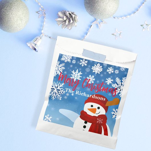 Niedlich Snowman Winter Wonderland Frohe Weihnacht Geschenktütchen