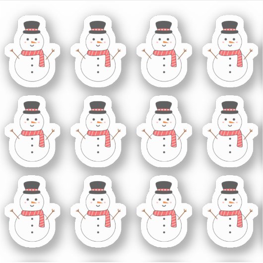 Niedlich Snowman Wintersaison Weihnachten Bujo Pla Aufkleber (Vorderseite)