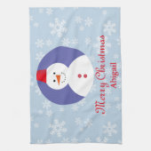 Niedlich Snowman Wintry Christmas Geschirrtuch (Vertikal)