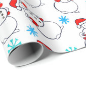 Niedlich Snowmen Cartoon Pattern Geschenkpapier (Rolleneckpunkt)