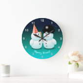 Niedlich Snowmen Cartoon Runde Wanduhr (Zuhause)