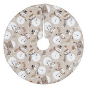 Niedlich Snowmen Fleece Baumrock Weihnachtsbaumdecke (Vorderseite)