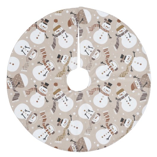 Niedlich Snowmen Fleece Baumrock Weihnachtsbaumdecke (Vorderseite)