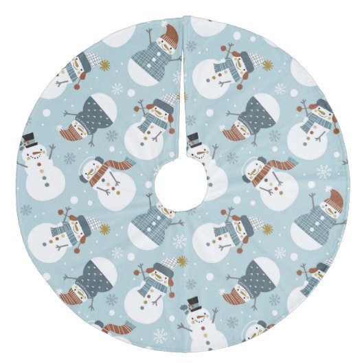 Niedlich Snowmen Fleece Baumrock Weihnachtsbaumdecke (Vorderseite)