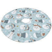 Niedlich Snowmen Fleece Baumrock Weihnachtsbaumdecke (Schrägansicht)