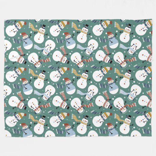 Niedlich Snowmen Fleecedecke (Vorderseite (Horizontal))