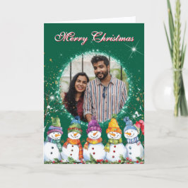 Niedlich Snowmen Foto Feiertagskarte