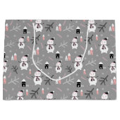 Niedlich Snowmen Große Geschenktasche Geschenktüte (Vorderseite)