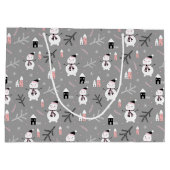 Niedlich Snowmen Große Geschenktasche Geschenktüte (Rückseite)