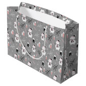 Niedlich Snowmen Große Geschenktasche Geschenktüte (Rückseite Schrägansicht)