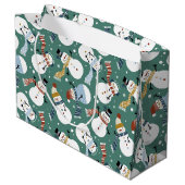 Niedlich Snowmen Große Geschenktüte (Rückseite Schrägansicht)