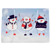 Niedlich Snowmen Große Geschenktüte (Vorderseite)