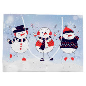 Niedlich Snowmen Große Geschenktüte (Rückseite)
