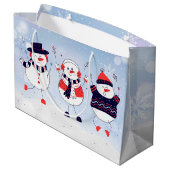 Niedlich Snowmen Große Geschenktüte (Rückseite Schrägansicht)
