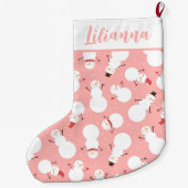 Niedlich Snowmen Große Weihnachtsfeiertage Strumpf Großer Weihnachtsstrumpf (Rückseite)