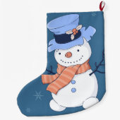Niedlich Snowmen Großer Weihnachtsstrumpf (Rückseite)