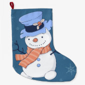 Niedlich Snowmen Großer Weihnachtsstrumpf (Vorderseite)