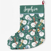 Niedlich Snowmen Großer Weihnachtsstrumpf (Rückseite)