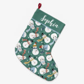 Niedlich Snowmen Großer Weihnachtsstrumpf (Vorderansicht (hängend))