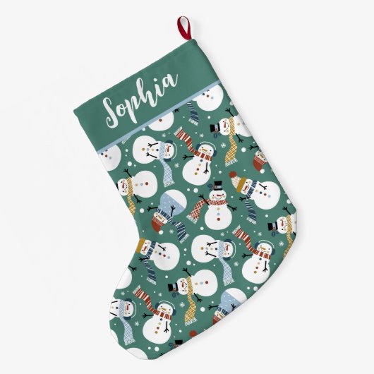 Niedlich Snowmen Großer Weihnachtsstrumpf (Rückseite (Hängend))