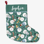 Niedlich Snowmen Großer Weihnachtsstrumpf (Vorderseite)
