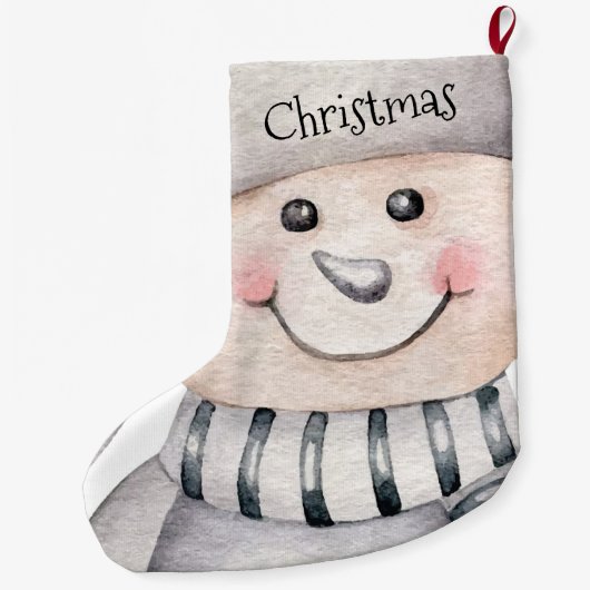 Niedlich Snowmen Großer Weihnachtsstrumpf (Rückseite)