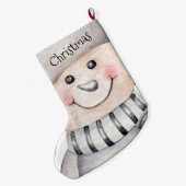 Niedlich Snowmen Großer Weihnachtsstrumpf (Rückseite (Hängend))