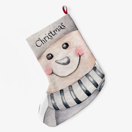 Niedlich Snowmen Großer Weihnachtsstrumpf (Rückseite (Hängend))