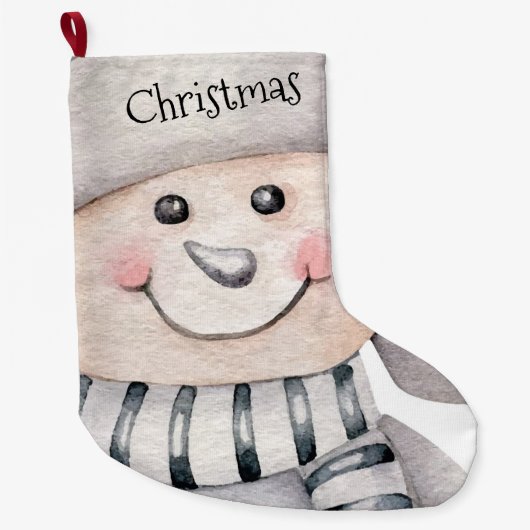 Niedlich Snowmen Großer Weihnachtsstrumpf (Vorderseite)