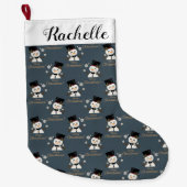 Niedlich Snowmen Großer Weihnachtsstrumpf (Vorderseite)