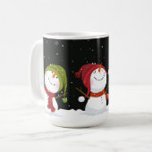 Niedlich Snowmen Kaffeemaschine Tasse (Vorderseite Links)