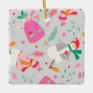 Niedlich Snowmen Keramikornament