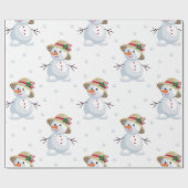 Niedlich Snowmen-Muster Geschenkpapier (Flach)