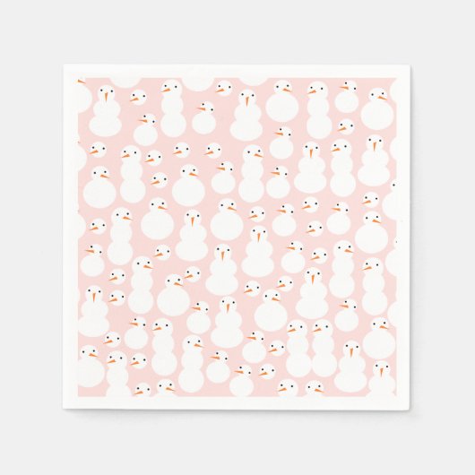 Niedlich Snowmen Paper Napkins Serviette (Vorderseite)