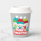 Niedlich Snowmen Trio Holiday Pappbecher (Rückseite)