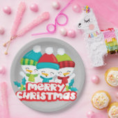 Niedlich Snowmen Trio Holiday Pappteller (Party)