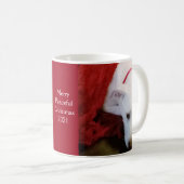 Niedlich Snowy White Puppy Dog Red Christmas Kaffeetasse (VorderseiteRechts)
