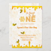 Niedlich So Sweet zu Biene 1. Geburtstag Einladung (Vorne/Hinten)