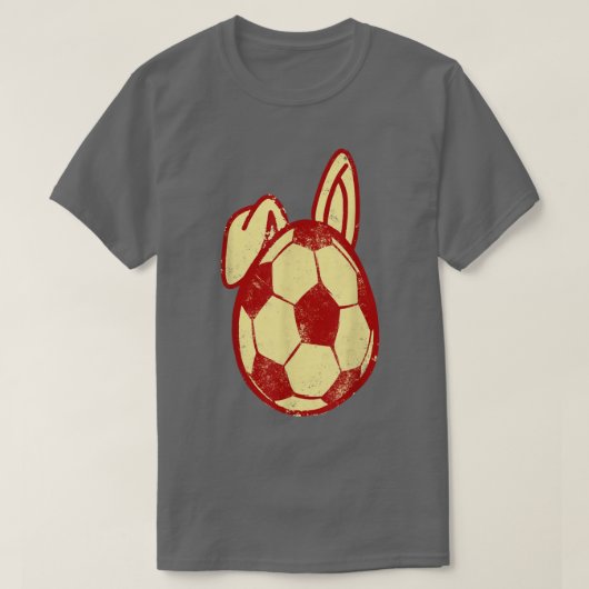 Niedlich Soccer Bunny Hunting Egs Ball Soccer Play T-Shirt (Design vorne)