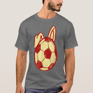 Niedlich Soccer Bunny Hunting Egs Ball Soccer Play T-Shirt